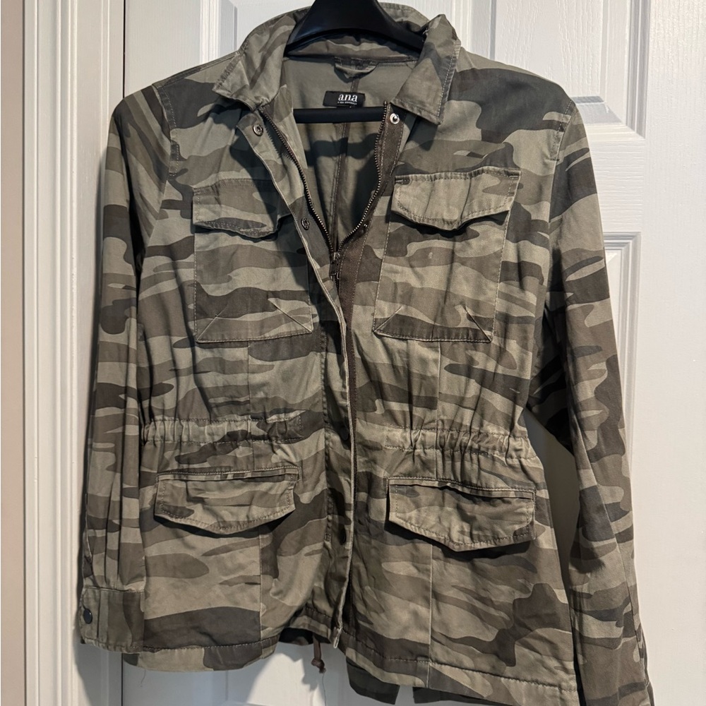 a.n.a Olive and Khaki Camo Utility Jacket
